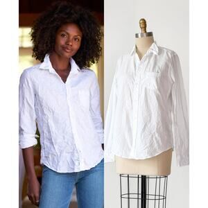 Frank & Eileen Barry Tailored Button Down in Signature Crinkle White Cotton